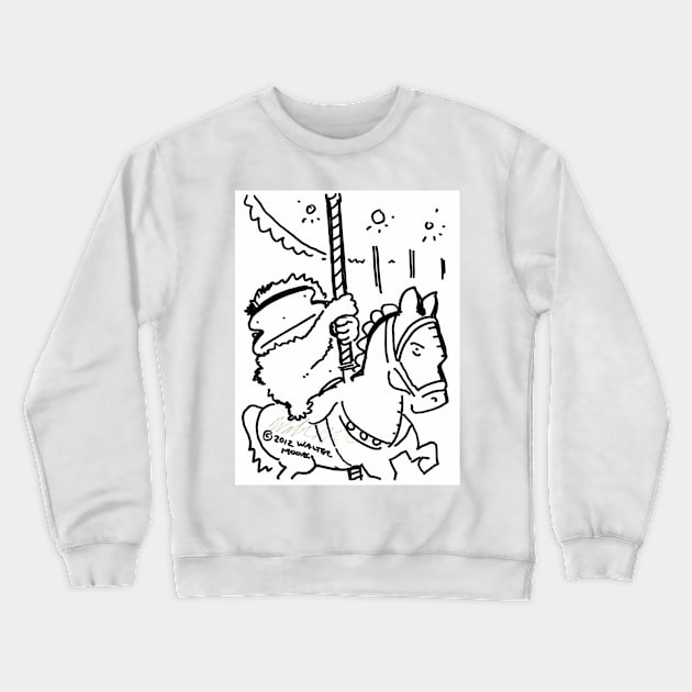 Ape on a Merry-Go-Round Crewneck Sweatshirt by WalterMoore